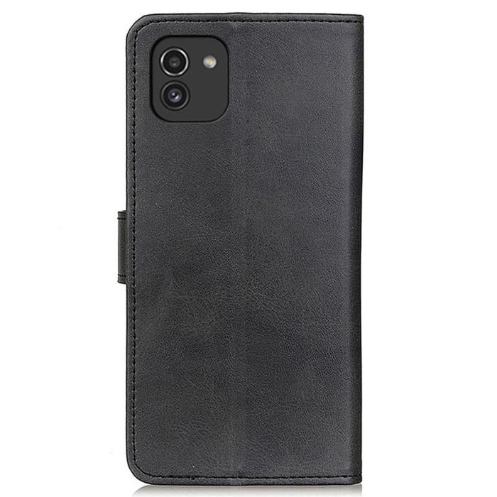 Bild 3,  Samsung Galaxy A03 Fodral Solid Läder Svart - Teknikhallen.se