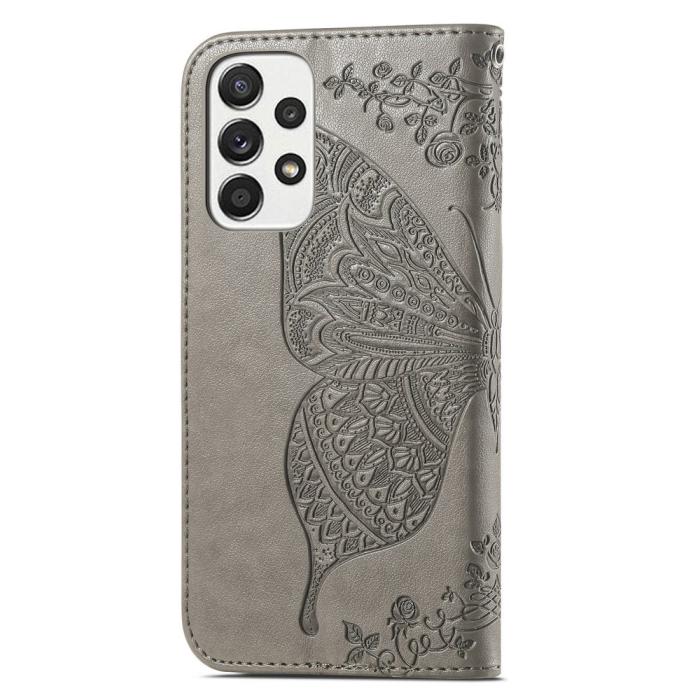 Bild 3,  Samsung Galaxy A53 5G Fodral Butterfly Grå - Teknikhallen.se