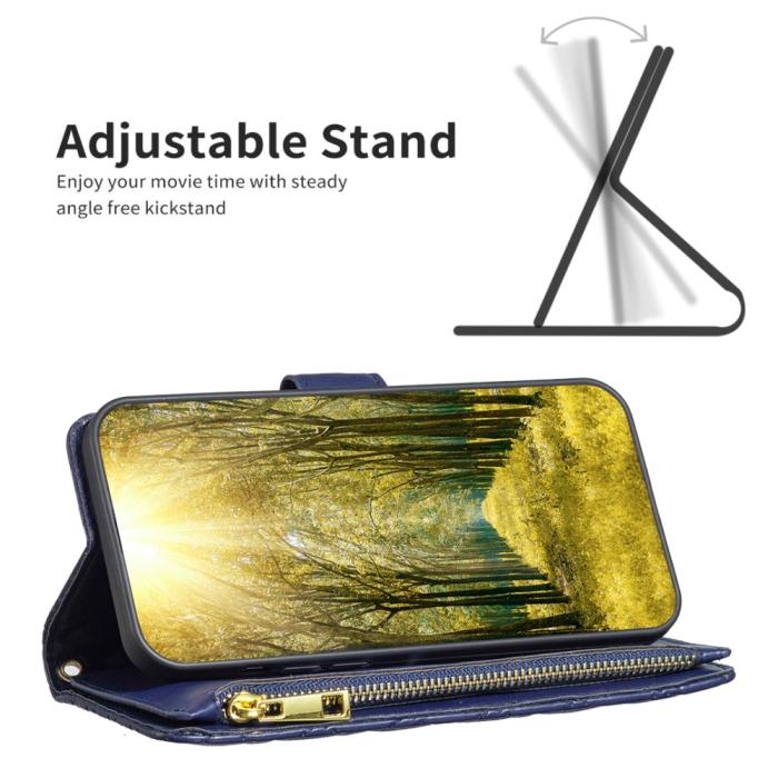 Bild 2, BINFEN BINFEN Motorola Moto G84 5G Fodral Multifunktionell Diamond Blå - Teknikhallen.se