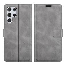  Samsung Galaxy S22 Ultra Fodral Solid L&auml;der Gr&aring; - Teknikhallen.se