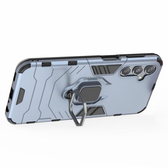 Bild 3,  Samsung Galaxy S23 FE Skal Hybrid Armor Ring Blå - Teknikhallen.se