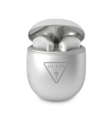 Guess Guess True Wireless H&ouml;rlurar Triangle Logo Metallic Silver - Teknikhallen.se