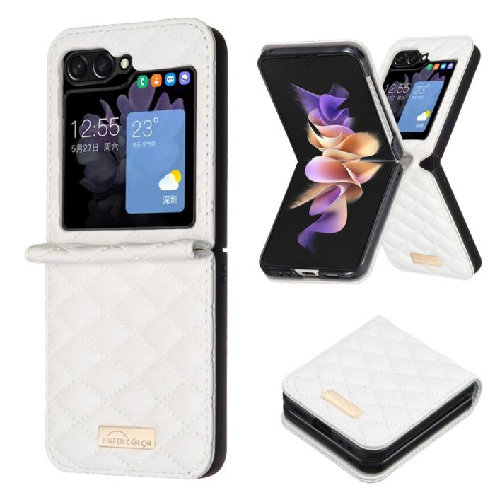 Bild 2,  Galaxy Z Flip 6 / 7 FE Skal Diamond Textur Vit - Teknikhallen.se