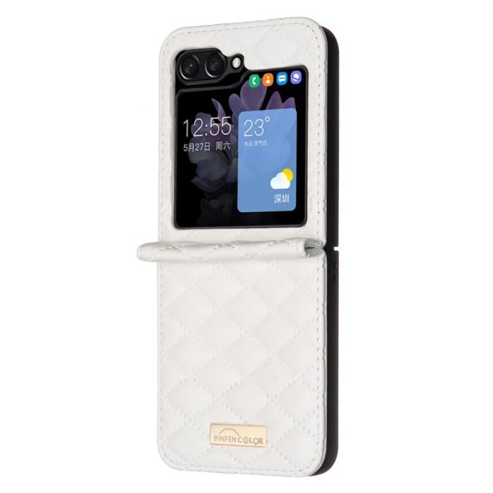 Bild 3,  Galaxy Z Flip 6 / 7 FE Skal Diamond Textur Vit - Teknikhallen.se