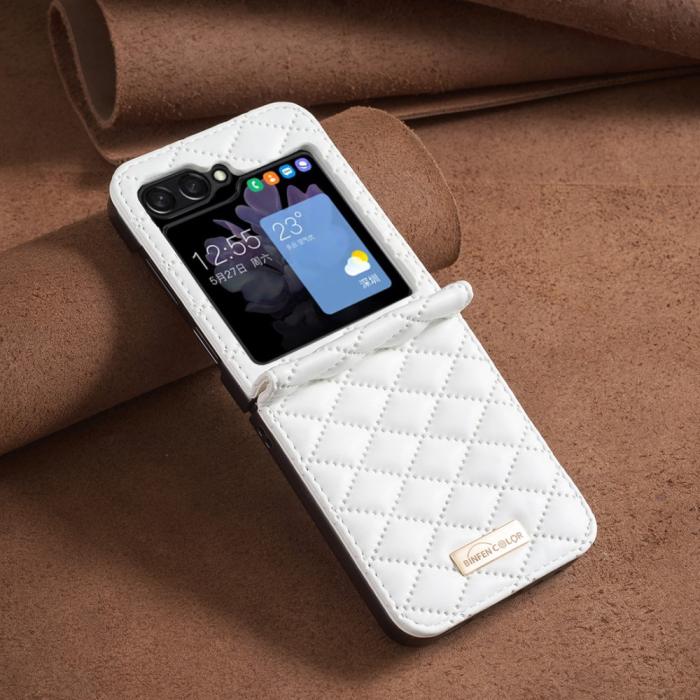 Bild 6,  Galaxy Z Flip 6 / 7 FE Skal Diamond Textur Vit - Teknikhallen.se