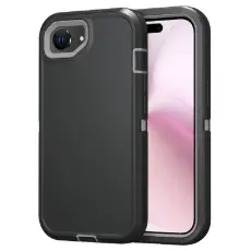  iPhone 17e / 16e Skal Extreme Shockproof Hybrid Svart/Gr&aring; - Teknikhallen.se