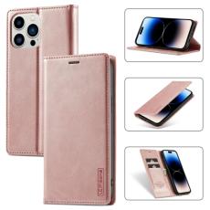 LC.IMEEKE LC.IMEEKE iPhone 14 Pro Fodral Flip L&auml;der Ros&eacute;guld - Teknikhallen.se