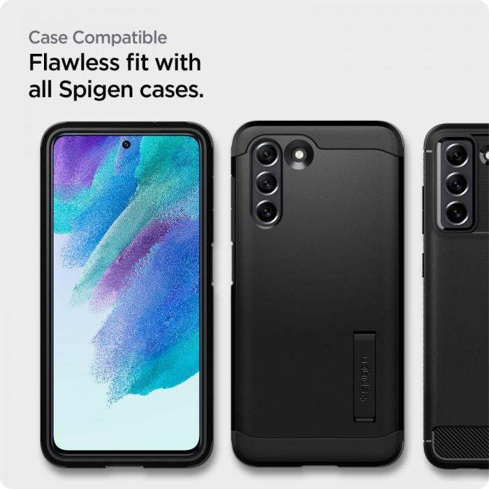 Bild 6, Spigen Spigen Samsung Galaxy S21 FE 2-PACK ALM Glas.tR Härdat Glas - Teknikhallen.se