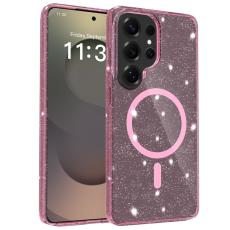  Samsung Galaxy S26 Ultra Skal MagSafe Glitter Rosa - Teknikhallen.se
