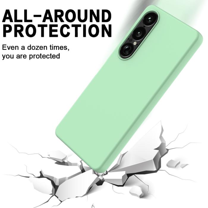 Bild 5,  Sony Xperia 1 VII Skal Liquid Silikon Grön - Teknikhallen.se