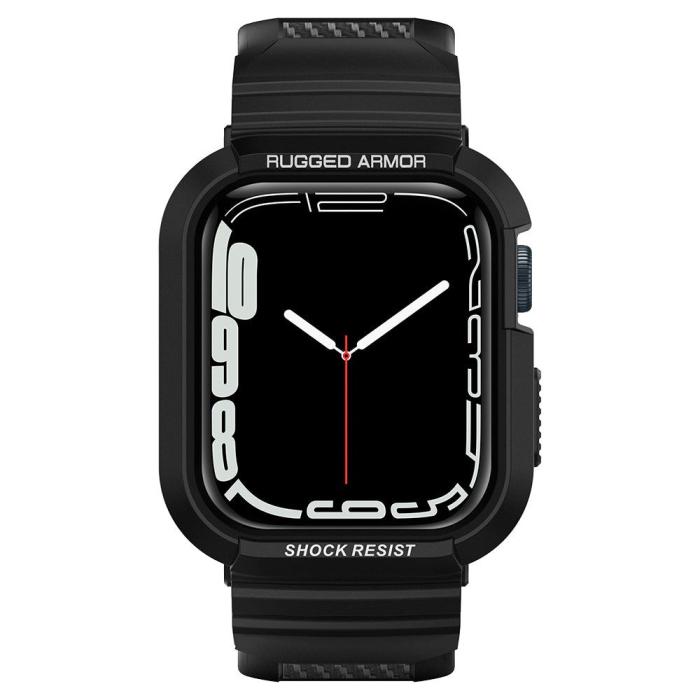 Bild 2, Spigen Spigen Apple Watch 44/45 mm Skal/Armband Rugged Armor 'Pro' Svart - Teknikhallen.se
