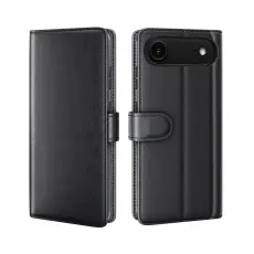  iPhone Air Fodral Premium &Auml;kta L&auml;der Svart - Teknikhallen.se
