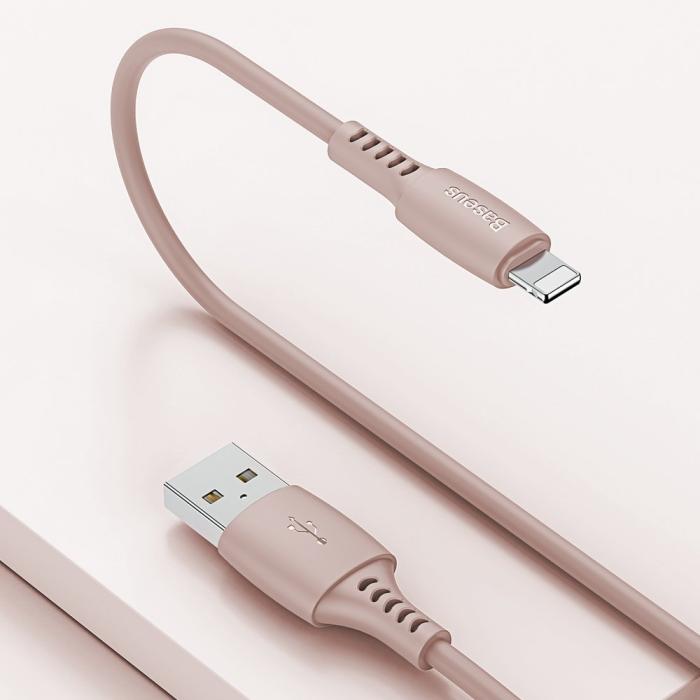 Bild 4, BASEUS BASEUS 1.2m Lightning Kabel 2.4A - Rosa - Teknikhallen.se
