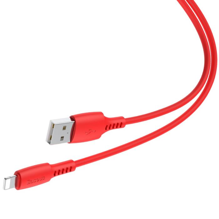 Bild 2, BASEUS BASEUS 1.2m Lightning Kabel 2.4A - Röd - Teknikhallen.se