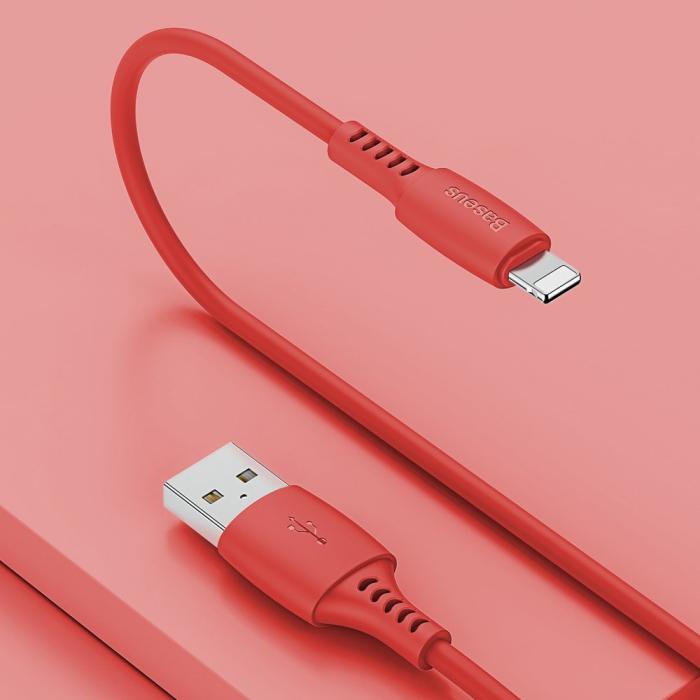 Bild 5, BASEUS BASEUS 1.2m Lightning Kabel 2.4A - Röd - Teknikhallen.se