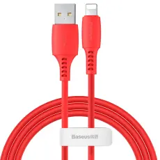 BASEUS BASEUS 1.2m Lightning Kabel 2.4A - R&ouml;d - Teknikhallen.se
