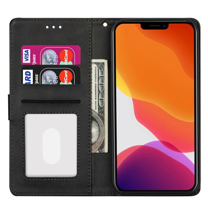Bild 6,  iPhone 13 Pro - Multifunktionellt Läder Fodral - Svart - Teknikhallen.se