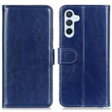  Samsung Galaxy A34 5G Fodral Crazy Horse L&auml;der Bl&aring; - Teknikhallen.se