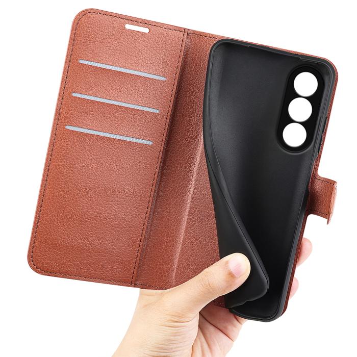 Bild 4,  OnePlus Nord 5 5G Fodral Litchi Läder Brun - Teknikhallen.se