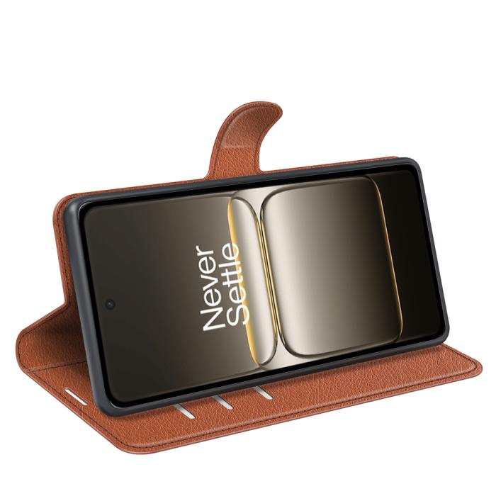 Bild 6,  OnePlus Nord 5 5G Fodral Litchi Läder Brun - Teknikhallen.se
