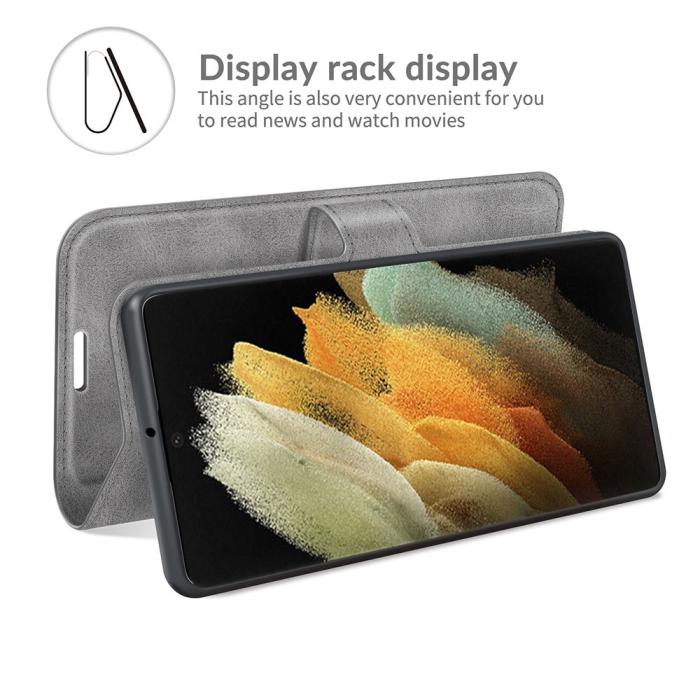 Bild 6,  Samsung Galaxy S22 Ultra Fodral Solid Läder Grå - Teknikhallen.se