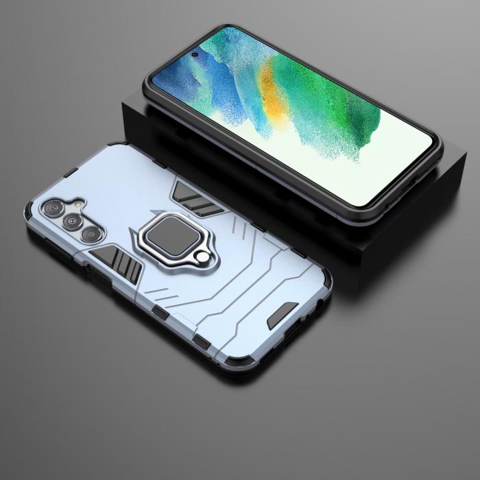 Bild 6,  Samsung Galaxy S23 FE Skal Hybrid Armor Ring Blå - Teknikhallen.se