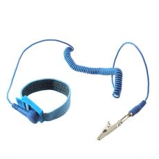  1m Antistatiskt ESD Armband Justerbart Bl&aring; - Teknikhallen.se