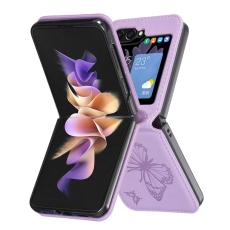  Galaxy Z Flip 6 / 7 FE Skal Fj&auml;ril Textur Lila - Teknikhallen.se