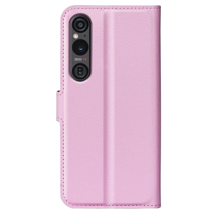 Bild 6,  Sony Xperia 1 VI Fodral Litchi Läder Ljus Rosa - Teknikhallen.se