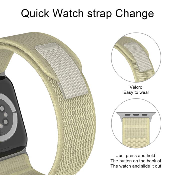 Bild 5, ColorPop Apple Watch 38/40/41/42 mm Armband Nylon Trail Loop Starlight - Teknikhallen.se