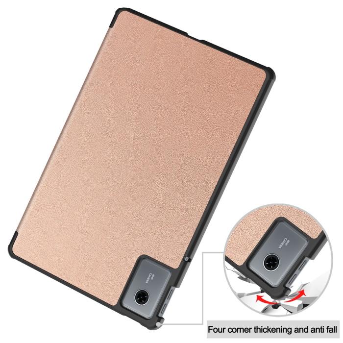 Bild 6,  Lenovo Idea Tab Fodral Tri-Fold Läder Roséguld - Teknikhallen.se