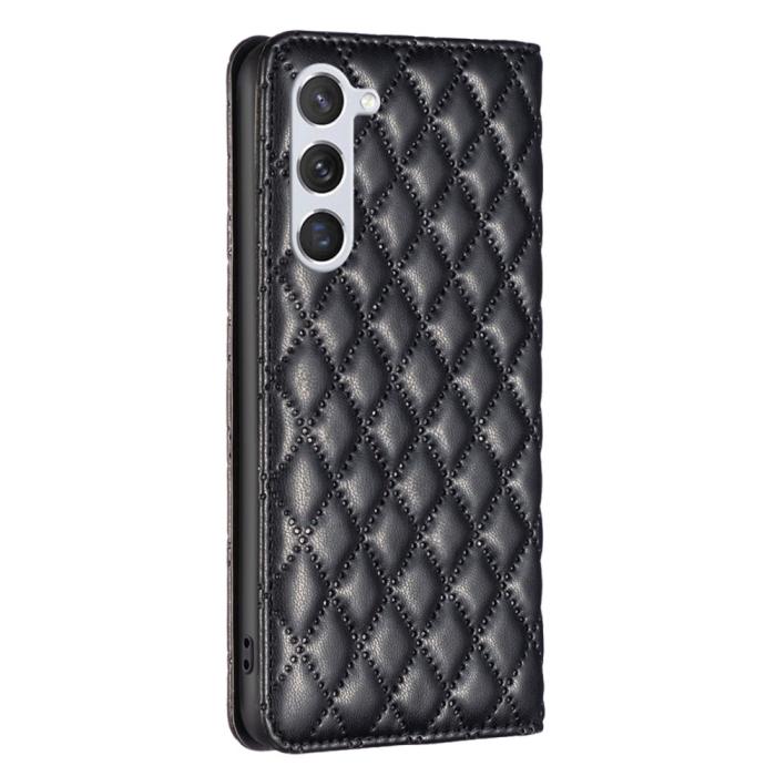 Bild 6, BINFEN BINFEN Galaxy S24 Fodral Diamond Flip Läder Svart - Teknikhallen.se