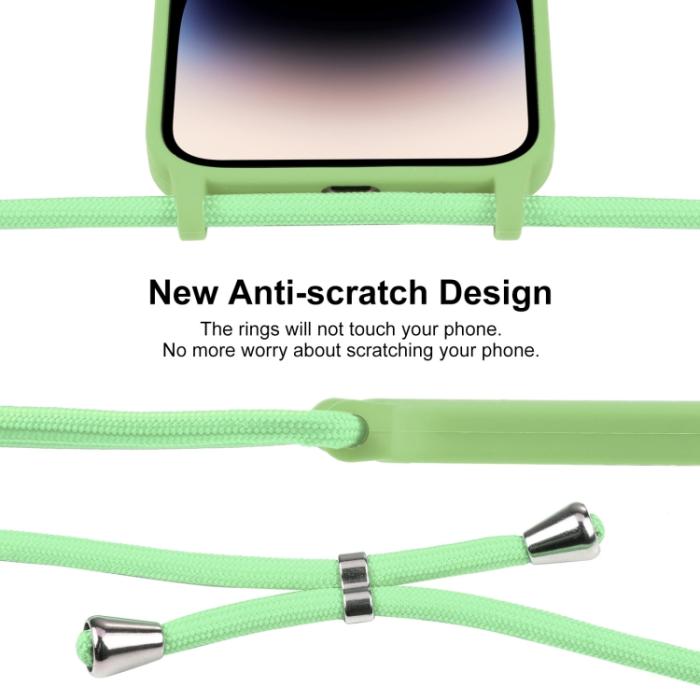 Bild 3,  iPhone 15 Pro Max Skal Silikon Med Snöre Matcha Green - Teknikhallen.se