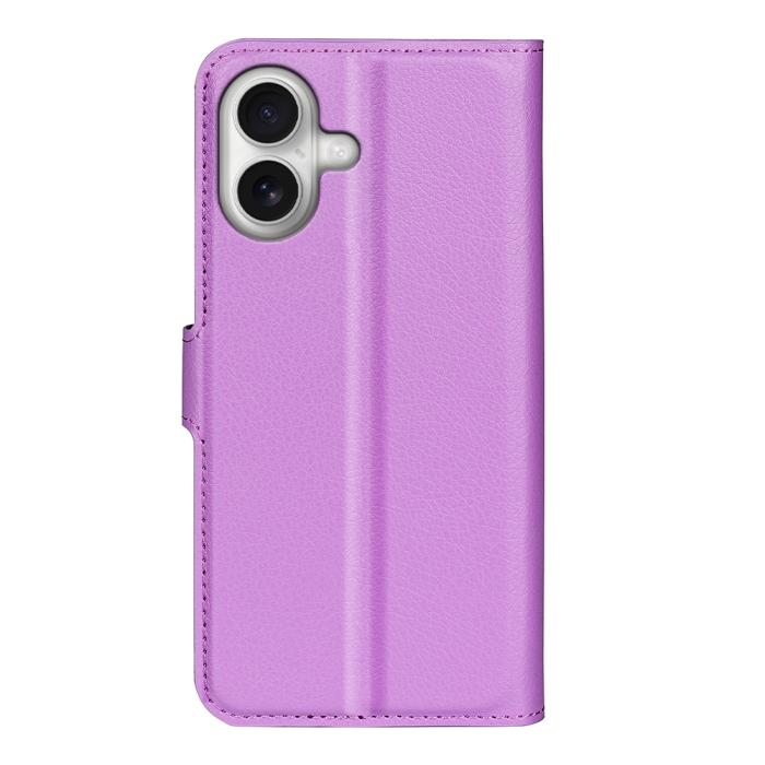 Bild 6,  iPhone 17 Fodral Litchi Läder Lila - Teknikhallen.se