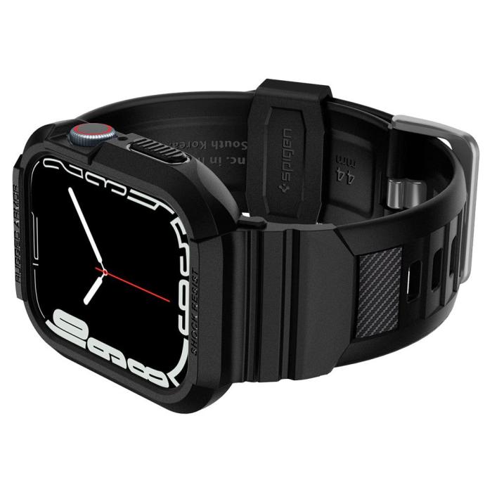 Bild 6, Spigen Spigen Apple Watch 44/45 mm Skal/Armband Rugged Armor 'Pro' Svart - Teknikhallen.se