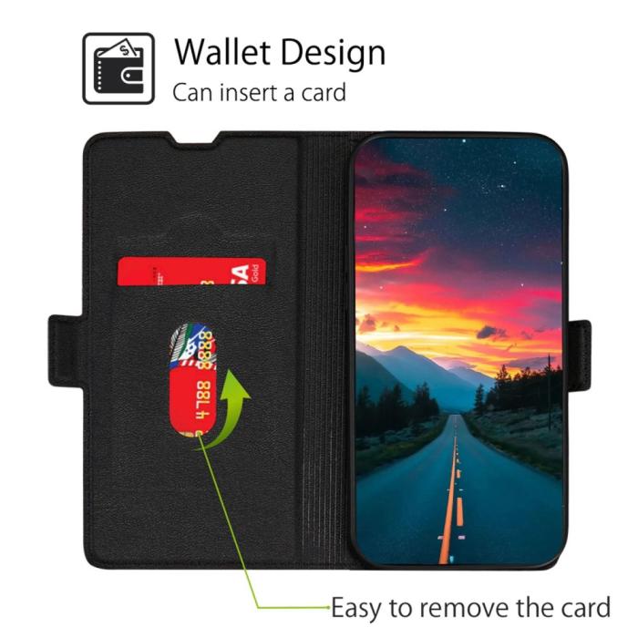 Bild 3,  Motorola Edge 30 Neo 5G Fodral Slim Magnetisk Stängning Svart - Teknikhallen.se
