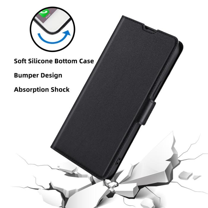 Bild 4,  Motorola Edge 30 Neo 5G Fodral Slim Magnetisk Stängning Svart - Teknikhallen.se