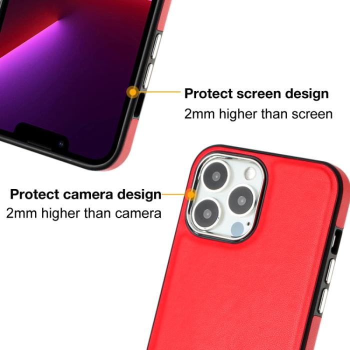 Bild 4,  iPhone 15 Pro Skal Läderbelagt Röd - Teknikhallen.se