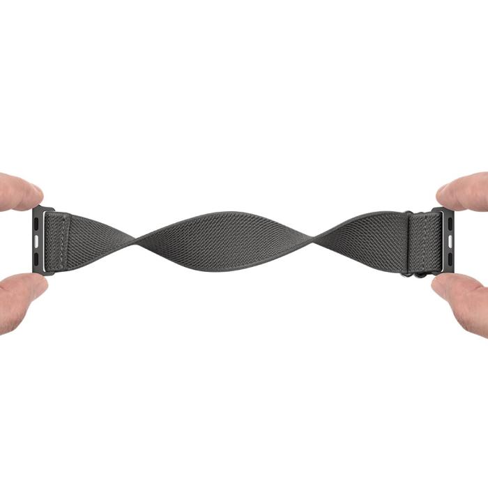 Bild 3,  Nylon Armband Justerbart Apple Watch 42/44/45/46/49 mm Mörk Grå - Teknikhallen.se
