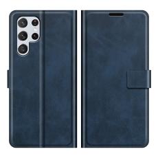 Samsung Galaxy S22 Ultra Fodral Solid L&auml;der Bl&aring; - Teknikhallen.se