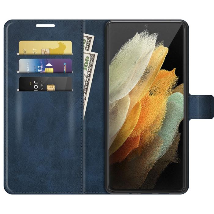 Bild 4,  Samsung Galaxy S22 Ultra Fodral Solid Läder Blå - Teknikhallen.se
