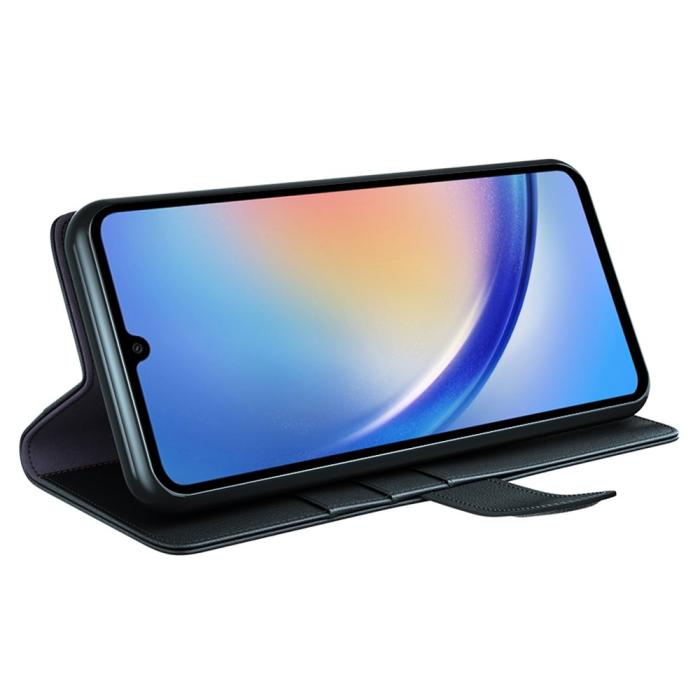 Bild 3,  Samsung Galaxy A35 5G Fodral Premium Äkta Läder Svart - Teknikhallen.se