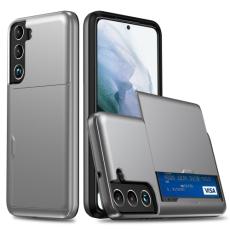  Samsung Galaxy S22 Skal Hybrid Kortfack Gr&aring; - Teknikhallen.se