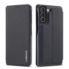 LC.IMEEKE LC.IMEEKE Samsung Galaxy S21 FE Fodral Retro Flip L&auml;der Svart - Teknikhallen.se