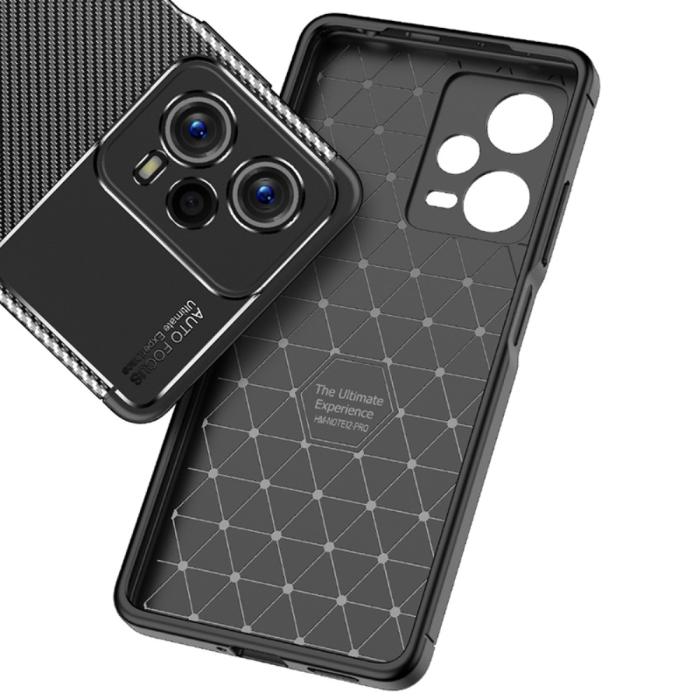 Bild 4,  Xiaomi Redmi Note 12 Pro 5G Skal Kolfiber Textur Svart - Teknikhallen.se