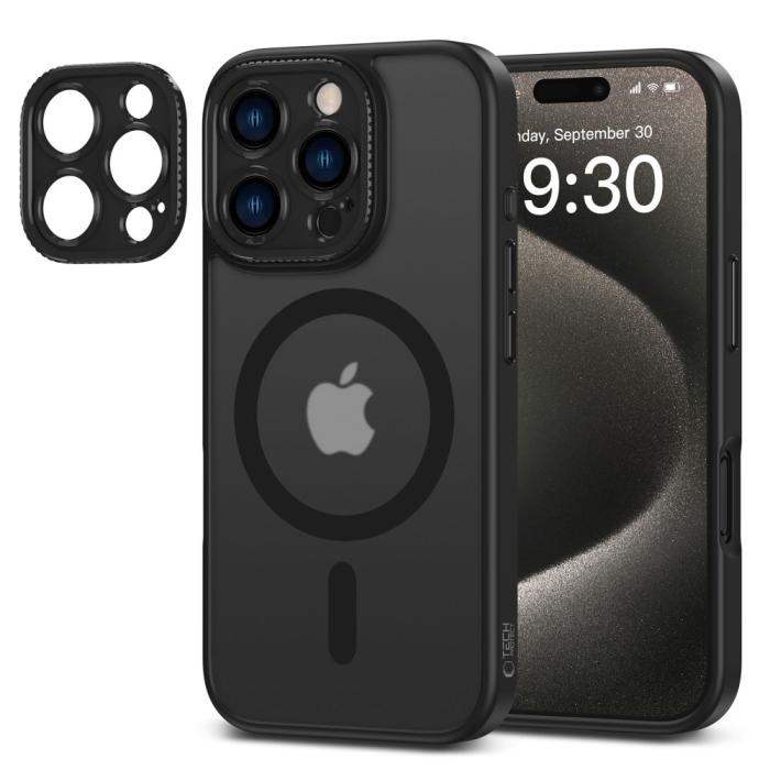 Bild 3, Tech-Protect Tech-Protect iPhone 16 Pro Skal MagSafe MagCam Matt Svart - Teknikhallen.se