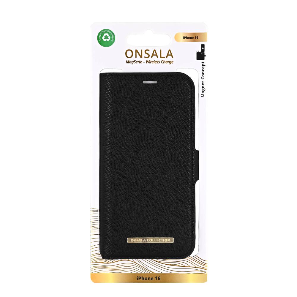 Onsala Onsala iPhone 16 Fodral MagSafe 2 Kortfack Svart - Teknikhallen.se