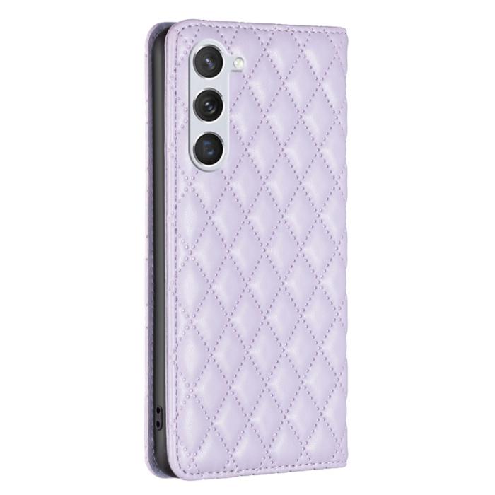 Bild 6, BINFEN BINFEN Galaxy S24 Fodral Diamond Flip Läder Lila - Teknikhallen.se