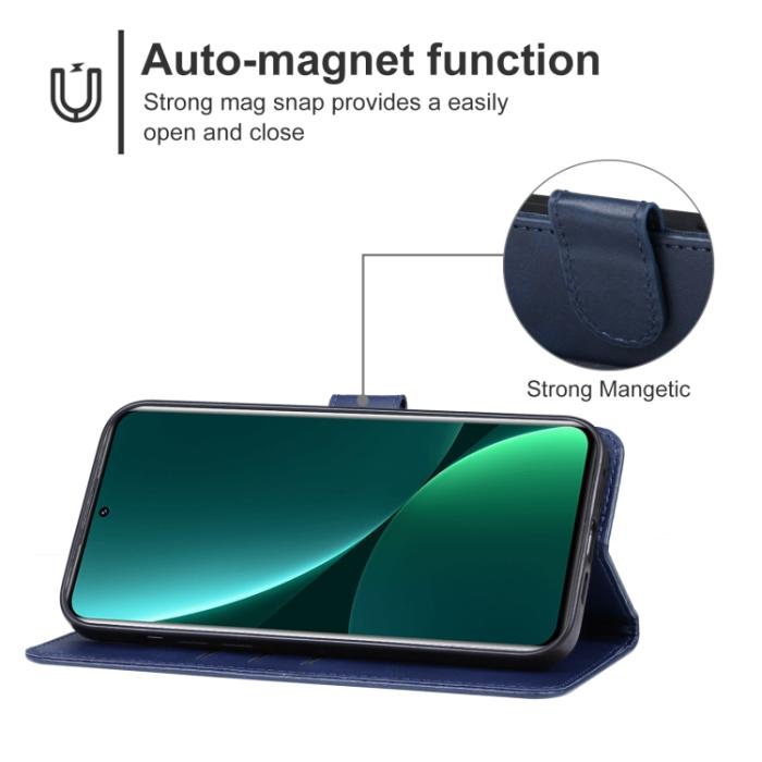 Bild 4,  Xiaomi 13 Pro 5G Fodral Solid Läder Blå - Teknikhallen.se