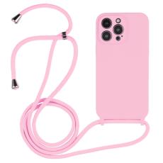  iPhone 15 Pro Max Skal Silikon Med Sn&ouml;re Rosa - Teknikhallen.se